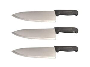 cozzini cutlery imports set of 3-10” chef knives cook french stainless steel (black)