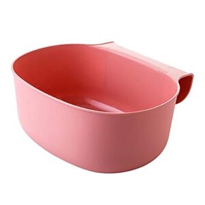 Liyes Garbage Bin Can, Door Hanging Trash, Rubbish Container, Plastic Wastebaskets Organizer, Deskside Reusable Garbage Bowls Containers for Collecting Food Scraps from Counter (Pink)