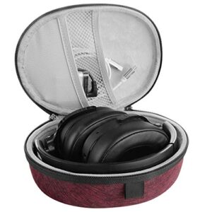 Geekria Shield Headphones Case Compatible with Skullcandy Crusher EVO, Crusher ANC, Crusher 360, Hesh 3 Case, Replacement Hard Shell Travel Carrying Bag with Cable Storage (Moab Red)