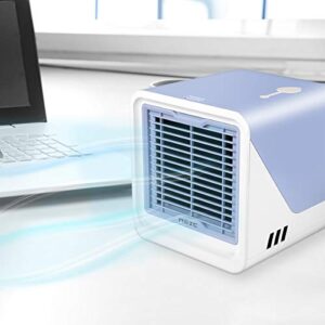 Air Cooler, Mini Portable Air Conditioner Fan Noiseless Evaporative Air Humidifier, Personal Space Air Conditioner, Mini Cooler,3 Gear Speed, LED Night, Office Cooler Humidifier & Purifier