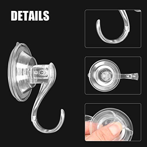 Emoly Suction Cup Hooks, 6 Packs Powerful Suction Hooks, Shower Suction Cup Hooks Holder, Heavy Duty Vacuum Suction Hooks, for Bathroom Kitchen Shower Towel Loofah Office Key Bag Coat