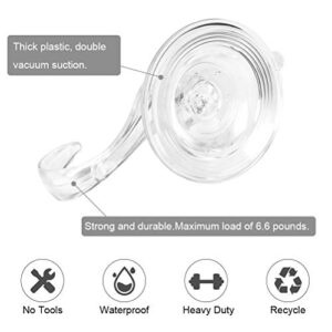 Emoly Suction Cup Hooks, 6 Packs Powerful Suction Hooks, Shower Suction Cup Hooks Holder, Heavy Duty Vacuum Suction Hooks, for Bathroom Kitchen Shower Towel Loofah Office Key Bag Coat