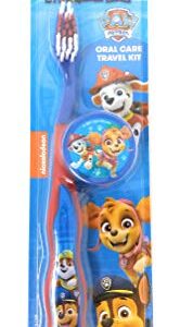 Firefly Nickelodeon Paw Patrol Kids Toothbrushes with Suction Cup and Toothbrush Cap - for Girls 3+ yrs. (2 Count (Pack of 1), Blue)