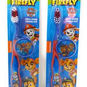 Firefly Nickelodeon Paw Patrol Kids Toothbrushes with Suction Cup and Toothbrush Cap - for Girls 3+ yrs. (2 Count (Pack of 1), Blue)