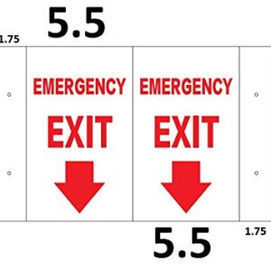 Emergency EXIT Arrow Down 3D Projection Sign/FIRE Extinguisher Hallway Sign (White/RED,Plastic,5.5x9)-Les Deux cotes line