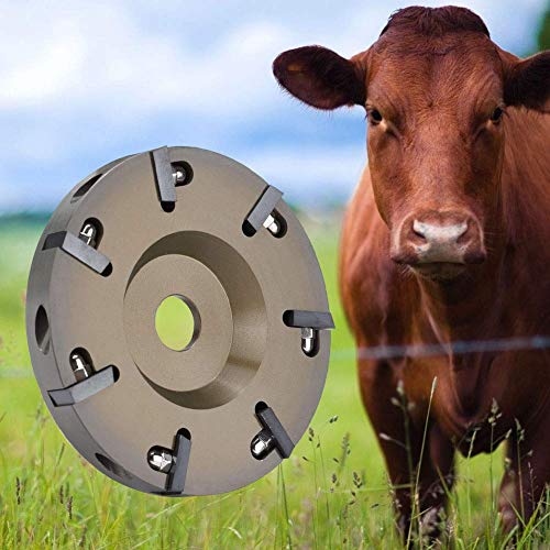 AUNMAS Hoof Trimming Disc, Electric Aluminium Alloy Hoof Nipper Knife Tool Livestock Sheep Cattles Horses Cow Hoof Trimming Disc Plate with 7 Blades, Dark Brown