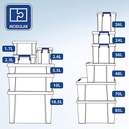 Bankers Box ProStore Plastic Storage Box Bonus Pack -2 x 10 Litre & 1 x 18.5 Litre