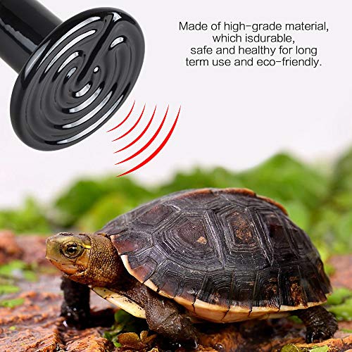 BOEESPAT 150W 3 Pack Ceramic Heat Emitter Bulb, Reptile Heat Lamp Brooder Coop Pet No Light No Harm for Pets Amphibians Hamsters Snakes Birds Poultry Chicken Coop Habitats (Black)