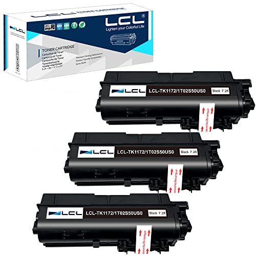 LCL Compatible Toner Cartridge Replacement for Kyocera TK1172 TK-1172 1T02S50US0 EcoSys M2040 DN M2540 DN M2540 DNE M2540 DNW M2540 Series M2640 IDW (3-Pack Black)