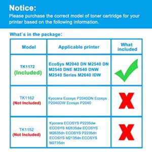 LCL Compatible Toner Cartridge Replacement for Kyocera TK1172 TK-1172 1T02S50US0 EcoSys M2040 DN M2540 DN M2540 DNE M2540 DNW M2540 Series M2640 IDW (3-Pack Black)