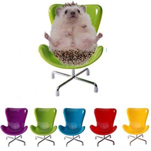 Hedgehog Chair Mini Plastic Swivel Seat Small Animal Toys Habitat Decor Cage Accessories Hedgehog Supplies Photo Props Chair Toy for Hedgehog,Bird,Parrot,Mouse,Chinchilla, Rat,Gerbil,Dwarf Hamster