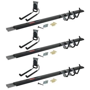 rubbermaid fasttrack garage organization 5 piece all in one rail and hook kit storage system (3 pack)