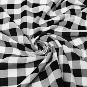 ak trading co. 60" wide checkered gingham buffalo check polyester poplin fabric-black & white-5 yards