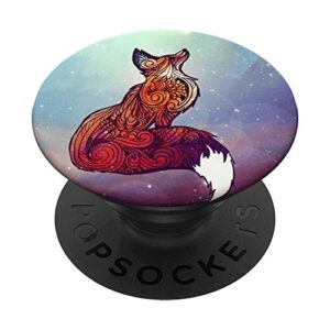 space fox art popsockets popgrip: swappable grip for phones & tablets