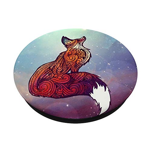 Space Fox Art PopSockets PopGrip: Swappable Grip for Phones & Tablets