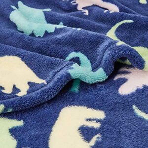 Amazon Basics Kids Dinosaur Squad Patterned Throw Blanket with Stuffed Animal Dinosaur