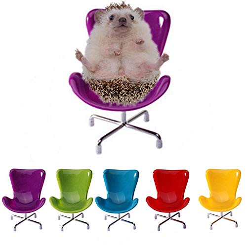 Hedgehog Chair Mini Plastic Swivel Seat Small Animal Toys Habitat Decor Cage Accessories Hedgehog Supplies Photo Props Chair Toy for Hedgehog,Bird,Parrot,Mouse,Chinchilla, Rat,Gerbil,Dwarf Hamster