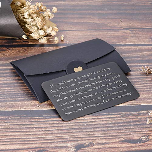 Wallet Insert Card Valentines Gifts for Him Her Men Husband Valentine from Wife Girlfriend Boyfriend Anniversary Birthday Gifts Mini Love Note Wedding Engagement Gifts for Groom Fiance Christmas