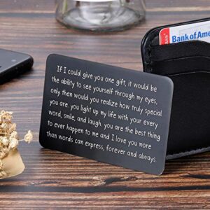 Wallet Insert Card Valentines Gifts for Him Her Men Husband Valentine from Wife Girlfriend Boyfriend Anniversary Birthday Gifts Mini Love Note Wedding Engagement Gifts for Groom Fiance Christmas