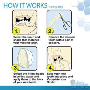 Instant Smile Complete Your Smile Temporary Tooth Replacement Kit - Replace a Missing Tooth in Minutes - Patented