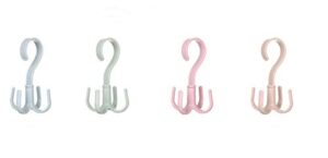 woiwo 4 pcs creative rotary gook four-claw multi-function hook nail free plastic tie hook for storage and hanging