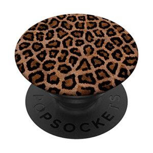 cell phone button holder pop out knob brown leopard print popsockets popgrip: swappable grip for phones & tablets