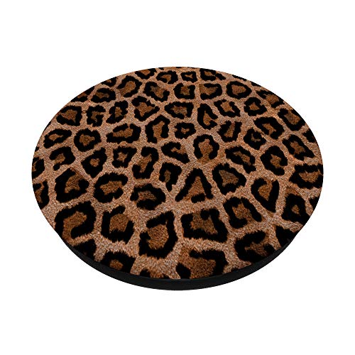 Cell Phone Button Holder Pop Out Knob Brown Leopard Print PopSockets PopGrip: Swappable Grip for Phones & Tablets