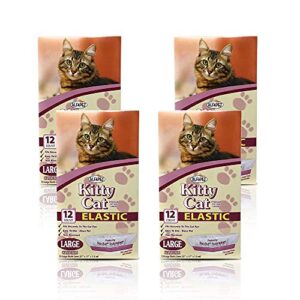 alfapet kitty cat litter box disposable, elastic liners- 12-count-for medium and large, size litter pans- with sta-put technology for firm, easy fit- quick + clever waste cleaners 4 pack