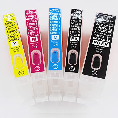 UP PGI-280 CLI281 Empty refillable Ink Cartridge Compatible for Canon TS8320 TS702 TS6320 TS6100 TS6120 TS6200 TS6220 TS8120 TR7520 TS9520 TS9521C Printer for Canon 280 281