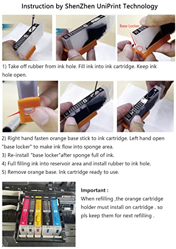 UP PGI-280 CLI281 Empty refillable Ink Cartridge Compatible for Canon TS8320 TS702 TS6320 TS6100 TS6120 TS6200 TS6220 TS8120 TR7520 TS9520 TS9521C Printer for Canon 280 281