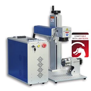 us stock 50w jpt fiber laser marking machine fiber laser engraver with 175×175mm lens and d80 rotary axis