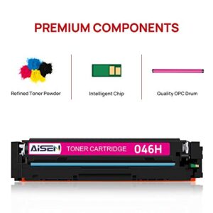 AISEN Compatible CRG 046H Toner Cartridges Replacement for Canon 046 Toner Cartridge, High Yield, for Color ImageCLASS MF733Cdw MF731Cdw MF735Cdw LBP654Cdw Laser Printer (Black, Cyan, Magenta, Yellow)