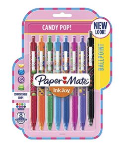paper mate inkjoy 300rt ballpoint pens, medium point, 1.0mm, candy pop colors, 8 count