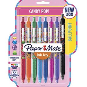 Paper Mate InkJoy 300RT Ballpoint Pens, Medium Point, 1.0mm, Candy Pop Colors, 8 Count