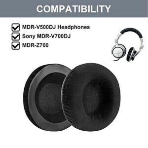 MDR-V700 Replacement Ear Pads Velvet Ear Cushion Earpads Compatible with Technics RP-DH1200 DJ, Sony MDR-V700, Z700, V700DJ, ATH-T2, ATH-PRO700 Headphones (Black/Flannel)