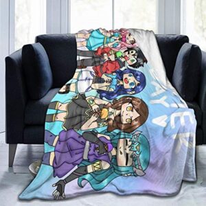 the krew its-funneh summerday blankets super soft warm faux fur throw blanket -ultra-soft micro fleece blanket twin, warm, lightweight, pet-friendly, throw for home bed, sofa & dorm