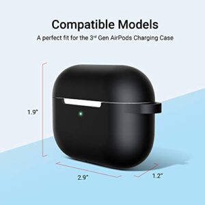 ULAK Compatible with Airpods Pro Case Cover, Soft AirPod Pro Case with Keychain for Girls Women Men Full-Body Protective Skin Silicone Cover Compatible with AirPods Pro (2019 Release), Black