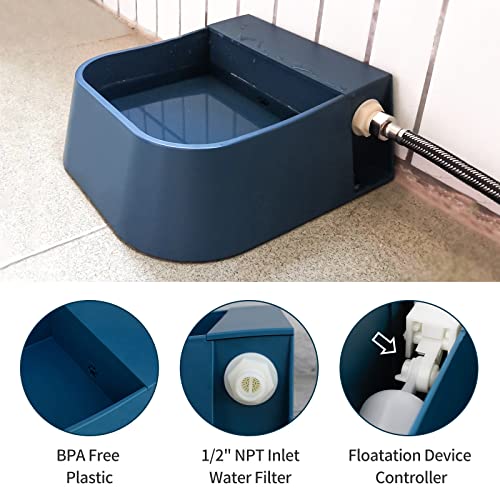 PETLESO Automatic Dog Waterer, Automatic Dog Water Bowl for Cats Dogs Birds Goats Outdoor Small Animals, Blue 2L