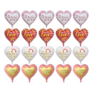 creaides 20 pcs love heart balloons aluminum mylar helium foil 18 inch i love you balloons for romantic wedding mother's day engagement anniversary party suppliers