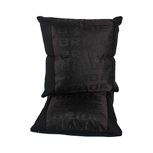 2PCS JDM BRIDE Gradation BLACK Comfortable Cotton Throw Pillow Car Cushion For Rest