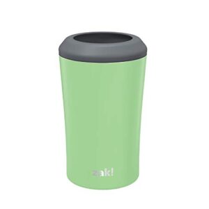 zak designs durable 18/8 stainless steel with vacuum insulated can and bottle cooler, great for cold drinks stay cold in pool and party (12oz, pistachio, bpa free)