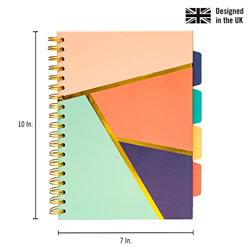 Pukka Pad, Carpe Diem 5-Project Double Spiral Bound Notebook 3-Pack with Repositionable Dividers - 200 Pages of 80GSM Paper with Perforated Edges – Floral Love, B5 10 X 7in