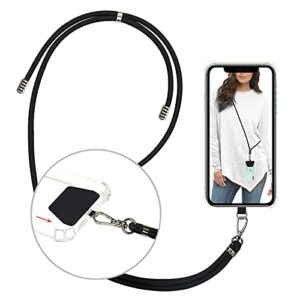 takyu phone lanyard, universal cell phone lanyard with adjustable nylon neck strap, phone tether safety strap compatible for most smartphones (black)