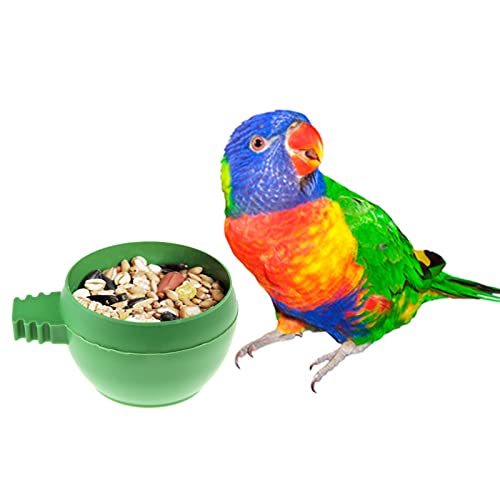 Dft Mini Parrot Food Water Bowl Feeder Plastic Pigeons Birds Cage Sand Cup Feeding