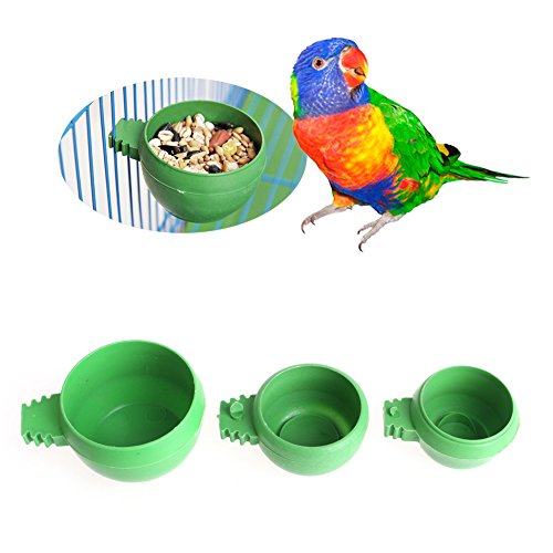 Dft Mini Parrot Food Water Bowl Feeder Plastic Pigeons Birds Cage Sand Cup Feeding