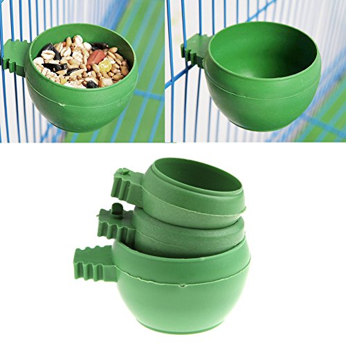 Dft Mini Parrot Food Water Bowl Feeder Plastic Pigeons Birds Cage Sand Cup Feeding