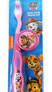 Firefly Nickelodeon Paw Patrol Kids Toothbrushes with Suction Cup and Toothbrush Cap - for Girls 3+ yrs. (2 Count (Pack of 1), Pink)