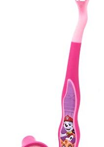 Firefly Nickelodeon Paw Patrol Kids Toothbrushes with Suction Cup and Toothbrush Cap - for Girls 3+ yrs. (2 Count (Pack of 1), Pink)