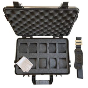 moderngen 10 slot watch box travel case - heavy duty plastic impact resistant waterproof