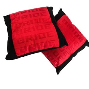 2PCS JDM BRIDE Gradation RED Comfortable Cotton Throw Pillow Car Cushion For Rest